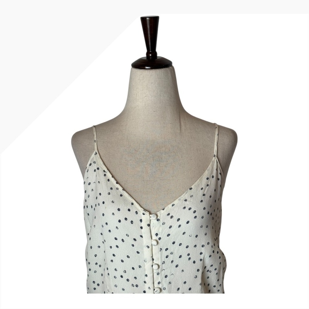 Rails Dress Women Small Ivory Black Frida Speckled Dot Button High Low Midi Boho - Picture 4 of 13